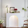 Gabinete de Chimenea Blanco Crema Estilo Francés, Gabinete Decorativo para Sala de Estar con Luces, Gabinete Luminoso de Almacenamiento, Gabinete de Entrada para Sesión de Fotos, Casa de Huéspedes Estilo Ins