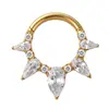 Anillo de nariz de aleación de titanio F136 con zirconia puntiaguda, aro para la oreja, pendiente para la nariz, joyería de piercing corporal de titanio G23, transfronterizo