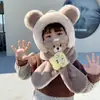 Conjunto Quente de Chapéu e Cachecol Infantil para o Inverno, Fofo e Super Adorável, com Forro de Pelúcia, à Prova de Vento, Aba Larga, Protetor de Pescoço e Proteção para as Orelhas para Bebês