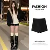 Shorts de Terciopelo Negro para Mujer Otoño e Invierno 2025 Nuevo Cintura Alta Efecto Adelgazante Línea A Ajustados Deportivos Hot Pants Leggings Elásticos