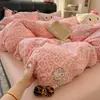 Conjunto de quatro peças com estampa de leopardo vintage lavado, amigável à pele e aprovado por influenciadores, série fofa e feminina, em estoque para atacado
