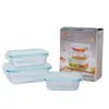 Fiambrera de Vidrio Apta para Microondas para Oficinistas, con Tapa, Compartimentada, Contenedor Conservador de Frescura, Alto Borosilicato