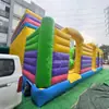 Castelo Inflável Grande com Torre e Escorregador Design Combinado Material de PVC Resistente ao Desgaste Equipamento de Playground ao Ar Livre para Crianças
