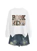 Amazon Wish sitio independiente moda casual retro mujer nerd de libros floral otoño e invierno nueva sudadera