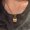 Cesta de Dinero Nicho Entrada Lujo Zircón Collar Cesta Trenzada Estéreo Perla Incrustada Diamante Elegante Exquisito Cadena para Clavícula Cadena Corta