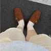 Mocasines retro de punta cuadrada para mujer, nuevos zapatos versátiles y cómodos sin cordones con suelas suaves, mules modernos y a la moda