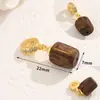 Cuentas Sueltas de Madera de Agarwood Natural Metálico con Cuentas, Cuentas Espaciadoras para Pulseras Hechas a Mano, Cuentas de Barril, Accesorios para Colgantes, Accesorios, Materiales para Joyería