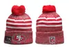 Nueva Gorra de Fútbol 49ers para Otoño e Invierno, Gorro de Punto Cálido Unisex con Letras Bordadas