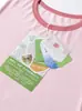 Pijama de Verano Fino para Mujer Conjunto de Dos Piezas Textura de Algodón Modal Color Sólido Conjunto de Shorts de Manga Corta Ropa de Casa Manga Tres Cuartos