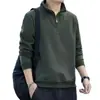 Sudadera con cuello alto estilo americano transfronteriza para hombre, nuevo jersey con media cremallera para otoño/invierno, forro polar, casual, top cálido