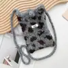 Bolsa de Gran Venta Color Puro Simple Tejida de un Solo Hombro de Punto Retro Bolsa de Compras Casual Bolso Tote de Gran Capacidad