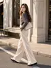 Promoção Meilade Estilo Outono/Inverno Calças de Pernas Largas Novas Femininas Cintura Alta Emagrecedoras Estilo Preguiçoso Engrossadas Retas Casuais
