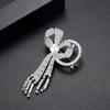 Broche de lazo de diamantes Jinse para mujer, con microincrustaciones de cobre y circonita, accesorio de moda coreana para banquetes.
