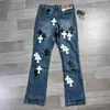 Nova Marca da Moda Jeans de Couro com Estampa de Chamas Lavadas Masculino High Street Solto Reto Moda Versátil Calça Casual