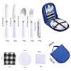 Bolsa de Almacenamiento para Vajilla de Exterior Transfronteriza Doble Uso Set de Vajilla Bolsa de Almacenamiento Juego de Cubiertos Tenedor Cuchillo Cuchara Plato Occidental