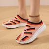 Verão 2025 Sapatos Femininos Casuais Outdoor Meio Arrastão Transfronteiriços de Praia Preguiçosos Slip-on de Malha Respirável