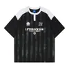 Camiseta Estampada Esportiva Listrada Estilo Americano Tendência para Homens e Mulheres, 2026 Top Fashion Casual Soltinho