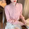 Camisa de Algodón Puro para Mujer 2026 Primavera Nueva Versátil Moderna Reductora de Edad Solapa Manga Larga Camisa Top Elegante