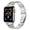 Adequado para Pulseira Apple Watch Apple Watch Ultra-Fina Peça Única Pulseira de Cinco Contas Pulseira de Metal Aço Inoxidável Pulseira iWatch