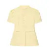 Ropa de Mujer al por Mayor Transfronteriza Verano 2026 Nueva Camisa Chaqueta Top de Color Sólido Cuello Alto de una Sola Fila Cintura Alta Adelgazante