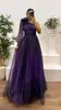 Transfronterizo 2024 Europeo y Americano Primavera y Otoño Nuevo Vestido de Malla Estampado con Hombro Descubierto Informal Suelto para Fiesta