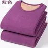 Novo traje térmico de veludo camelo feminino terno de lã de cordeiro espessado forrado com fleece algodão roupas de outono calça comprida mãe avó inverno
