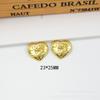 Broche pin pequeno estilo perfumado coração duplo C pérola letra strass pin decoração para roupa bolsa chapéu atacado