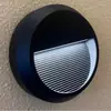 Foco de pie para exteriores de montaje superficial, Luz para escalones, Luz para rampas, Downlight circular, Luminaria de pared lateral para pasillos y pasillos, Carcasa de aluminio fundido a presión