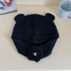 Gorro de Lana con Orejas de Oso Tridimensionales Estilo Japonés Lindo para Mujer Otoño e Invierno Nuevo Cálido Tejido Protección para las Orejas Gorro Lei Feng Moderno