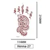 Pegatinas de Tatuaje de Henna Europeas y Americanas, Pegatinas Desechables de Encaje Bermellón, Tatuajes Impermeables y a Prueba de Sudor, Estampados Semipermanentes Populares