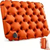 Esterilla Inflable para Acampar al Aire Libre, Colchón Auto-Inflable Activado por Pie con TPU en Forma de Diamante y Almohada, Esterilla para Dormir en Tienda de Campaña
