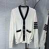 Venta Directa de Fábrica Versión Alta 25Sstb Cardigan de Cuatro Rayas Estilo Preppy Cachorro Top de Manga Larga Chaqueta para Uso Diario