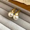 Pendientes de plata con baño de oro real, aguja cuadrada, borla de perla y circonita, pendientes de lujo ligero de alta gama, fabricante de pendientes vintage