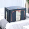 Caixa de Armazenamento de Roupas de Algodão e Linho com Janela Dupla para Comércio Exterior, Caixa Dobrável para Armazenamento e Organização de Roupas Domésticas, Caixa de Armazenamento de Grande Capacidade para Mudanças