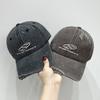 Gorra de Béisbol Lavada y Desgastada de Moda Estilo Japonés para Hombres y Mujeres Nuevo Estilo de Primavera y Otoño Gorra de Copa Suave Bordada Distintiva con Agujeros