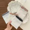 9957 # Cor Contrastante Borda Franzida Laço Jacquard Algodão 10A Forro Antibacteriano Calcinha Feminina Verão Estilo Fino Roupa Íntima