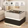 Mesita de Noche Inteligente Moderna Minimalista de Madera Maciza con Luz Luz de Dormitorio Lujo Ligero Multifuncional Carga Inalámbrica Bluetooth Mesita de Noche Inteligente