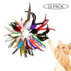 Suministros para Mascotas Juguetes para Gatos Pluma de Colores Cabezal de Repuesto Combinación Palo para Molestar Gatos Caña de Pescar Interactiva Fábrica Transfronteriza
