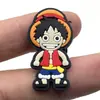 Charms para Sapatos da Série One Piece Estilo Cartoon Borracha Macia de PVC Acessórios de Decoração para Sapatos de Jardim DIY