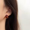 Pendientes de acacia roja estilo Hong Kong para mujer, ligeros, lujosos, elegantes, sencillos, de alta gama, pequeños y modernos.