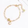 [Estrella y Luna] Pulsera de Cristal Badu Nueva Diseño Nicho Doble Capa Colgante Estrella Luna Pulsera Transferencia