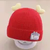 Gorros de punto para bebé de otoño e invierno, unisex, cálidos, lindos, versátiles, forrados de felpa, engrosados y a prueba de viento