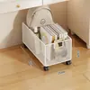 Caja de almacenamiento para libros con ruedas, perfecta para dormitorios estudiantiles, se puede colocar debajo del escritorio para guardar mochilas, un organizador móvil y práctico