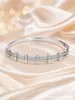 Pulsera Cilíndrica Segmentada Minimalista Incrustada con Circonita Estilo Niche de Alta Gama Fresco e Indiferente Regalo de Cumpleaños para Mujer Pulsera Versátil para el Día a Día