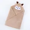 Toalha de Banho Infantil Absorvente de Coral Fleece Transfronteiriça com Capuz, Roupão de Banho Cartoon, Manta Swaddle para Recém-Nascido, Manta Enrolar para Bebê