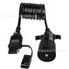 Adaptador de Señal de Luz Trasera de Coche Convertidor de 7 Pines a 4 Pines con Resorte Cable de Alimentación para RV Uso en Coche 7 a 4