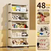 Armário de armazenamento de lanches de 48 lados, sem instalação, aberto e transparente, armário de armazenamento dobrável, armário de armazenamento de brinquedos para crianças