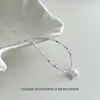 Collar wrap-around de terrón de azúcar y cristal de plata triturado, cadena para la clavícula, fresco y elegante, diseño exquisito de alta gama, de nicho y versátil