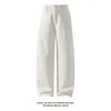 Novedad Otoño 2026 Pantalones Blancos de Pierna Recta Plisados Estilo Americano M-5XL HK26795-TeP34