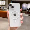 Aplicable a funda de teléfono magnética Apple 14 iphone13ProMax transparente MagSafe12 funda de PC de alta transparencia
